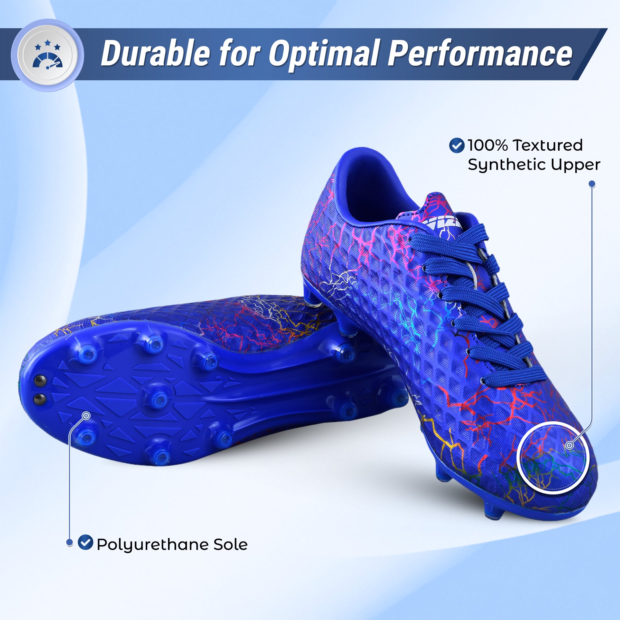 Vizari Zodiac Blue Firm Ground Kids Soccer Cleats