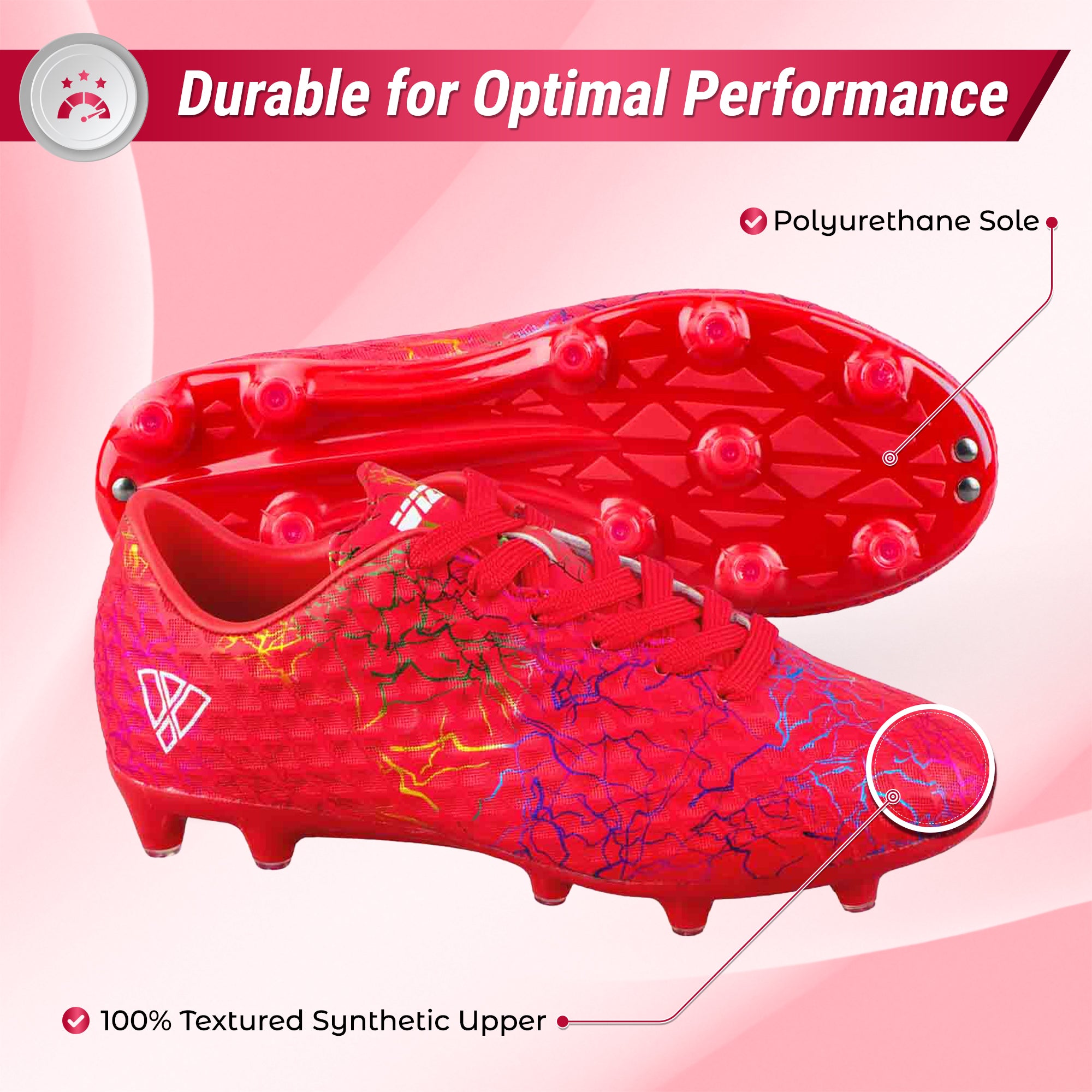 Zodiac Junior Firm Ground Soccer Cleats - Red