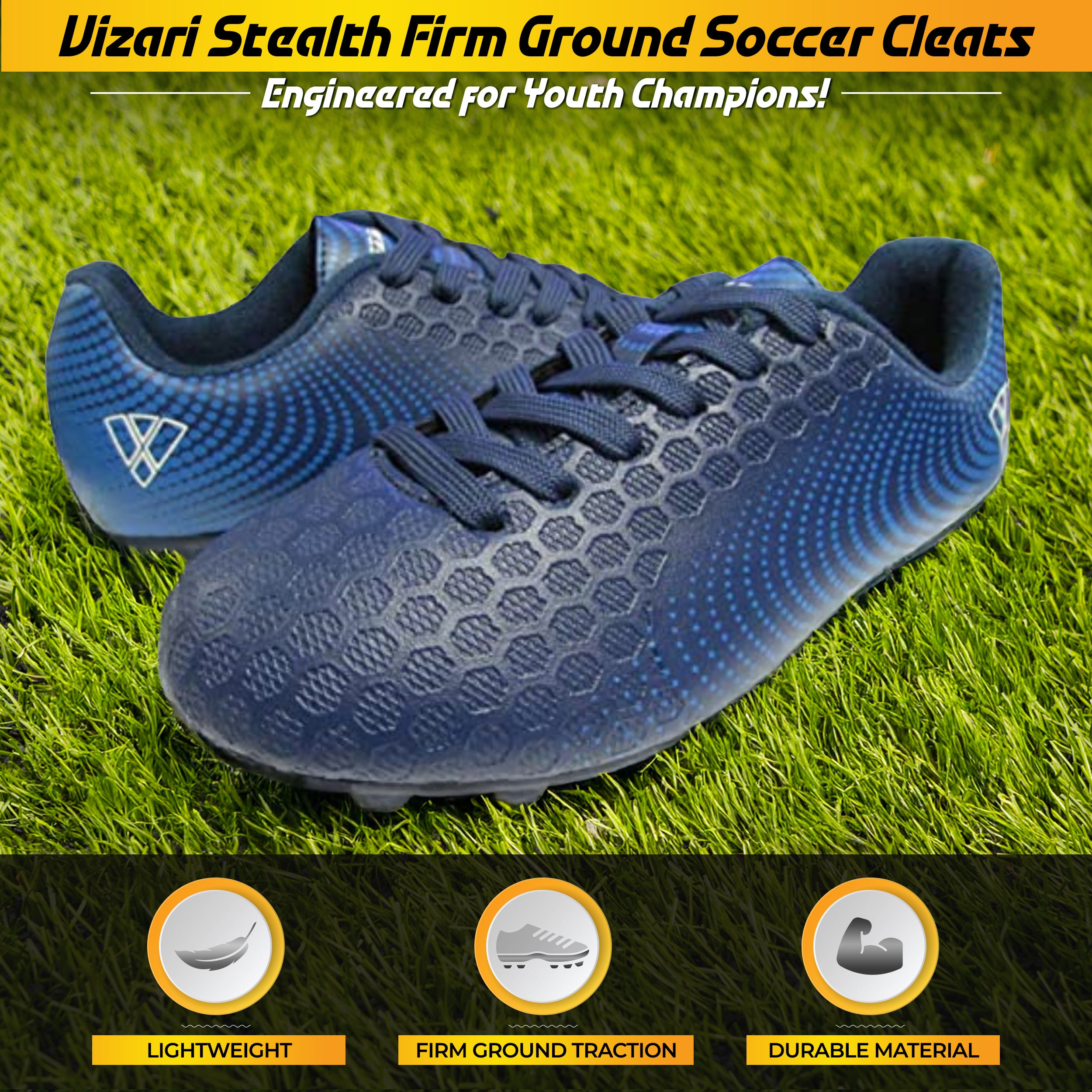 Stealth Firm Ground Soccer Shoes -Navy