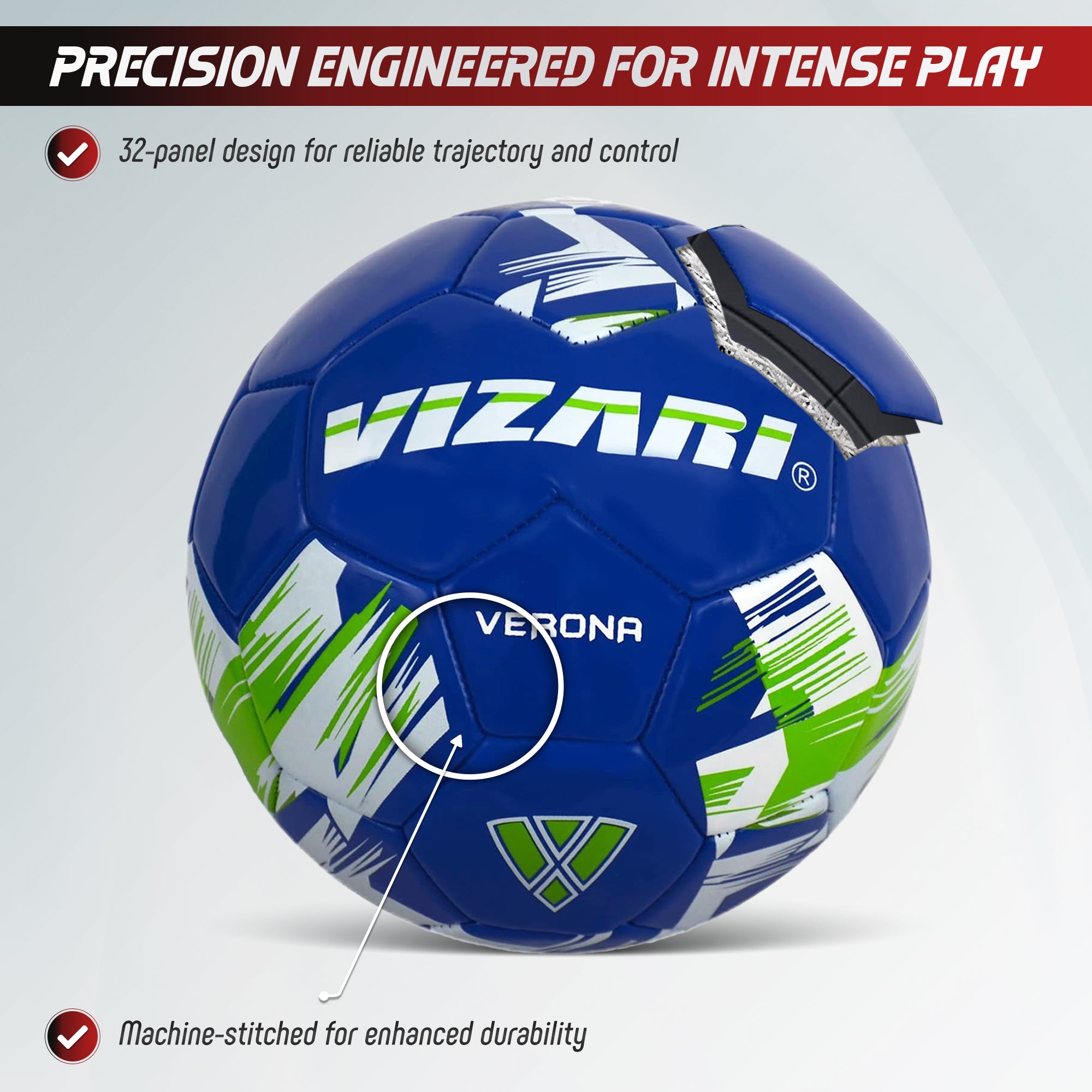 Verona Soccer Ball-Blue/White/Green