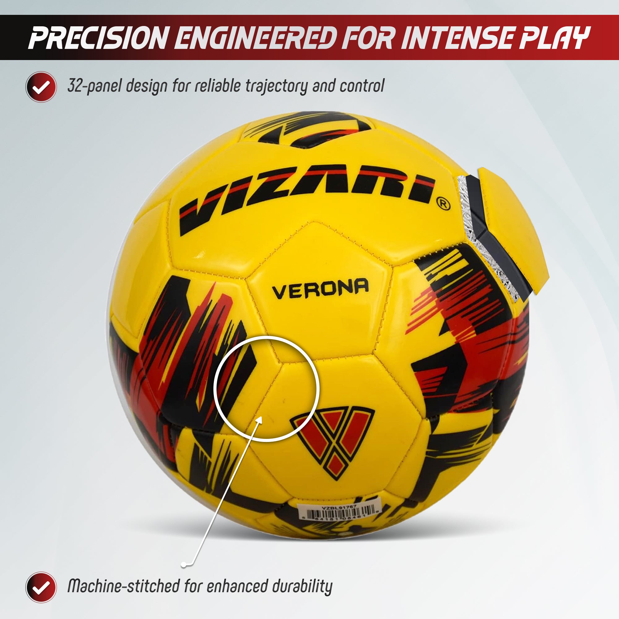 Verona Soccer Ball-Yellow/Black/Red