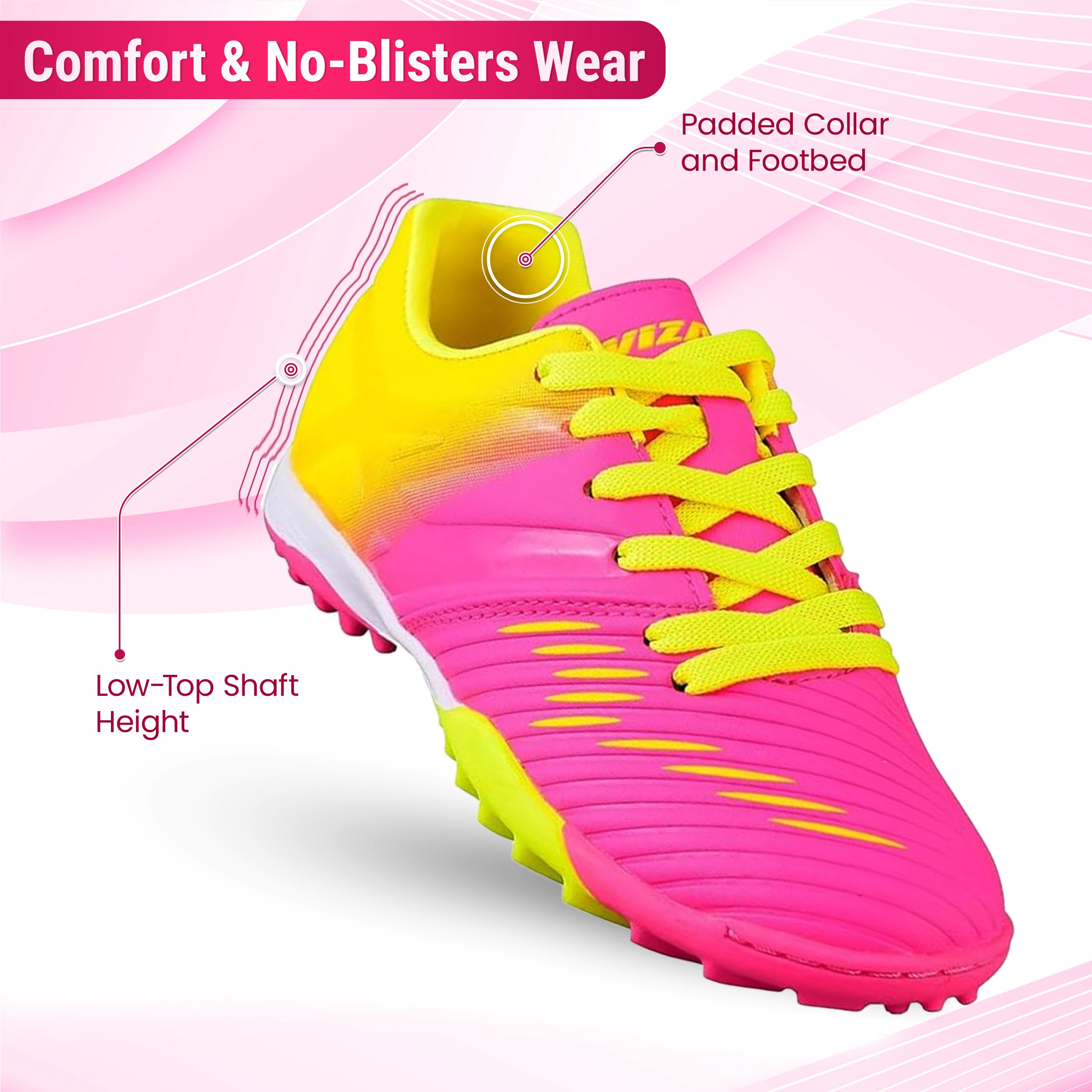 Liga Turf Soccer Shoes - Pink/Yellow