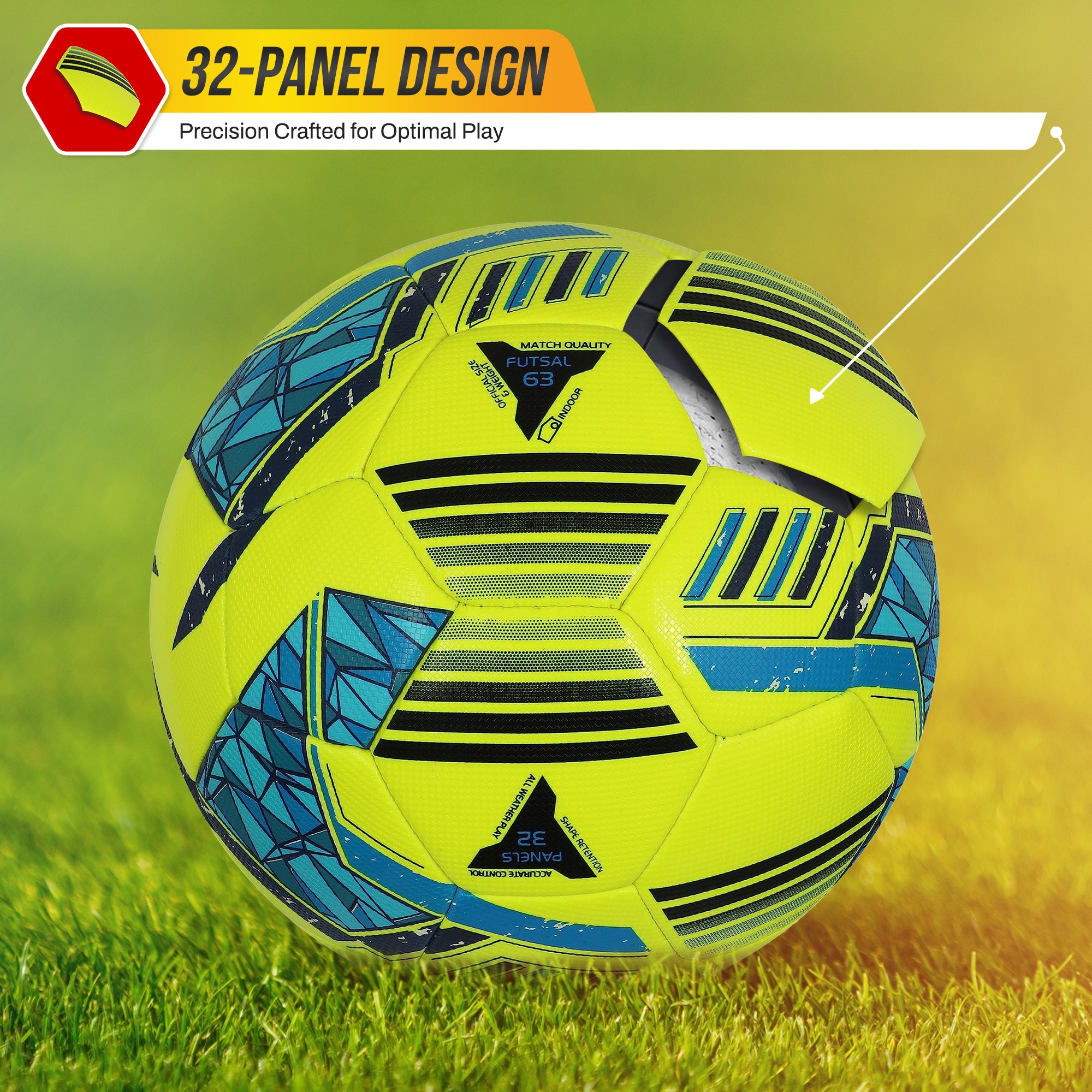 Reflect Pro Premium Indoor Soccer Ball - Lime Yellow