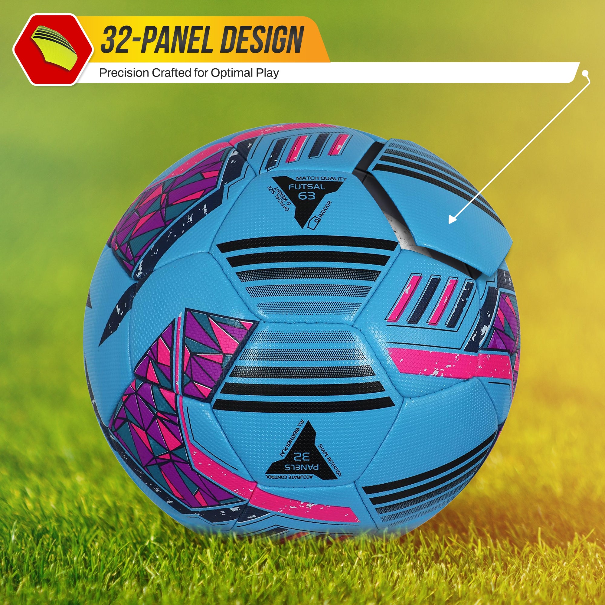 Reflect Pro Premium Indoor Soccer Ball-Sky Blue