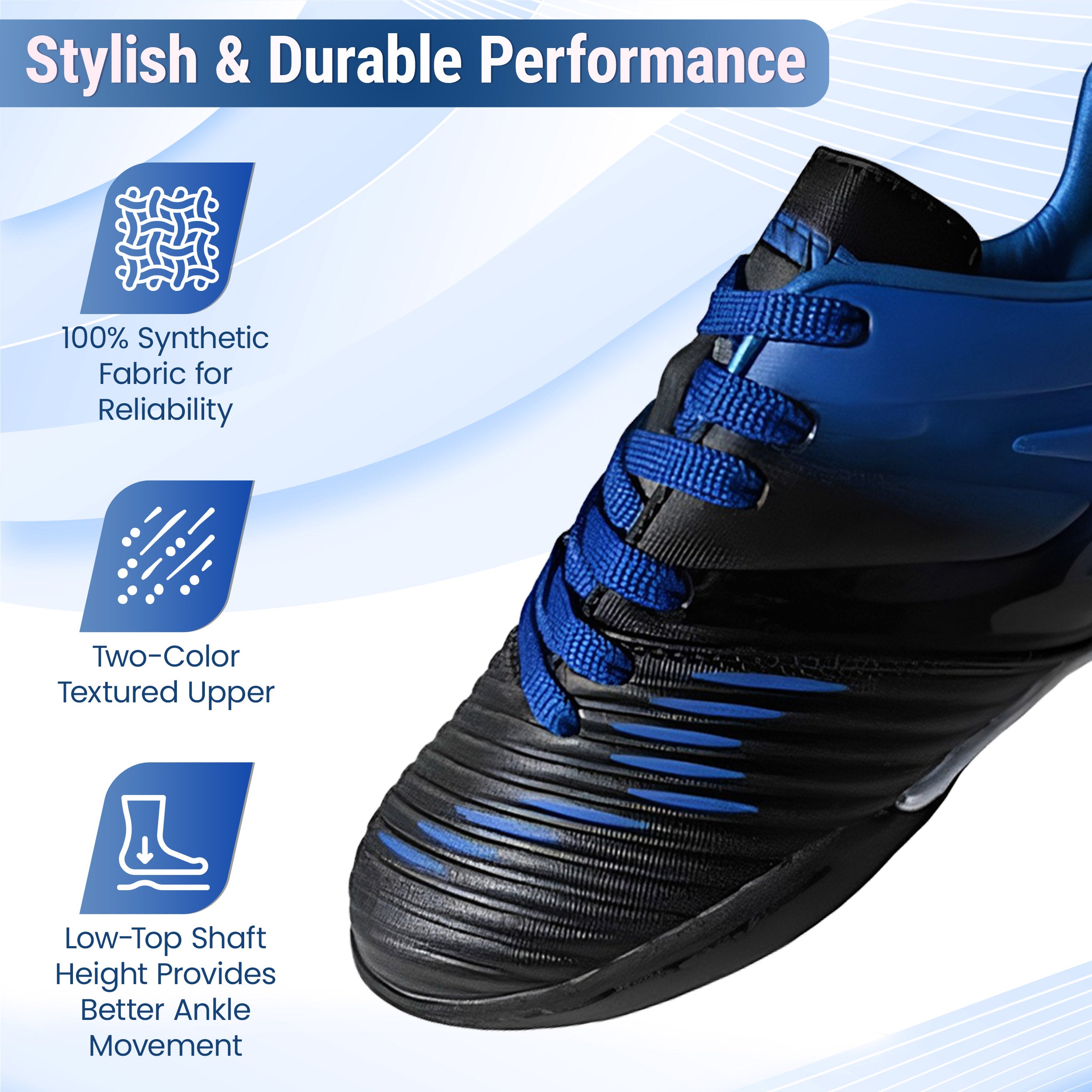 Liga Indoor Soccer Shoes -Blue/Black