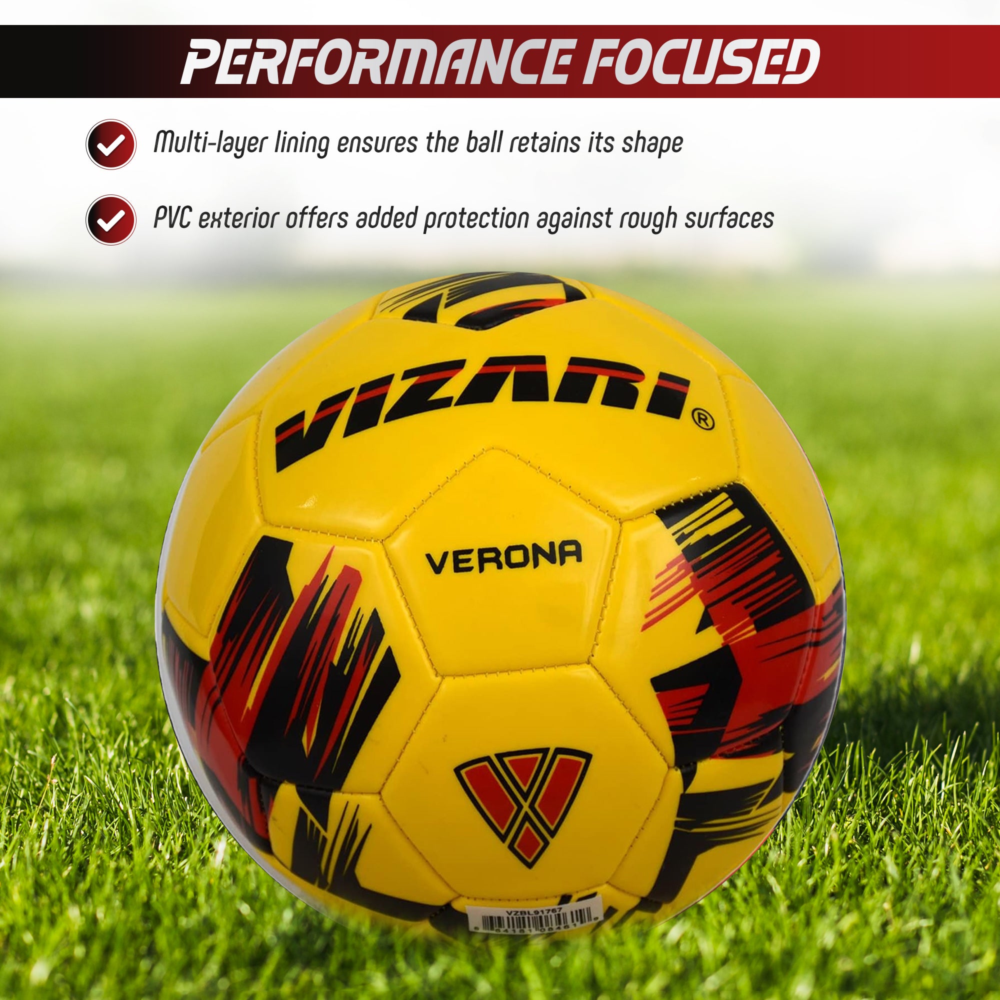 Verona Soccer Ball-Yellow/Black/Red