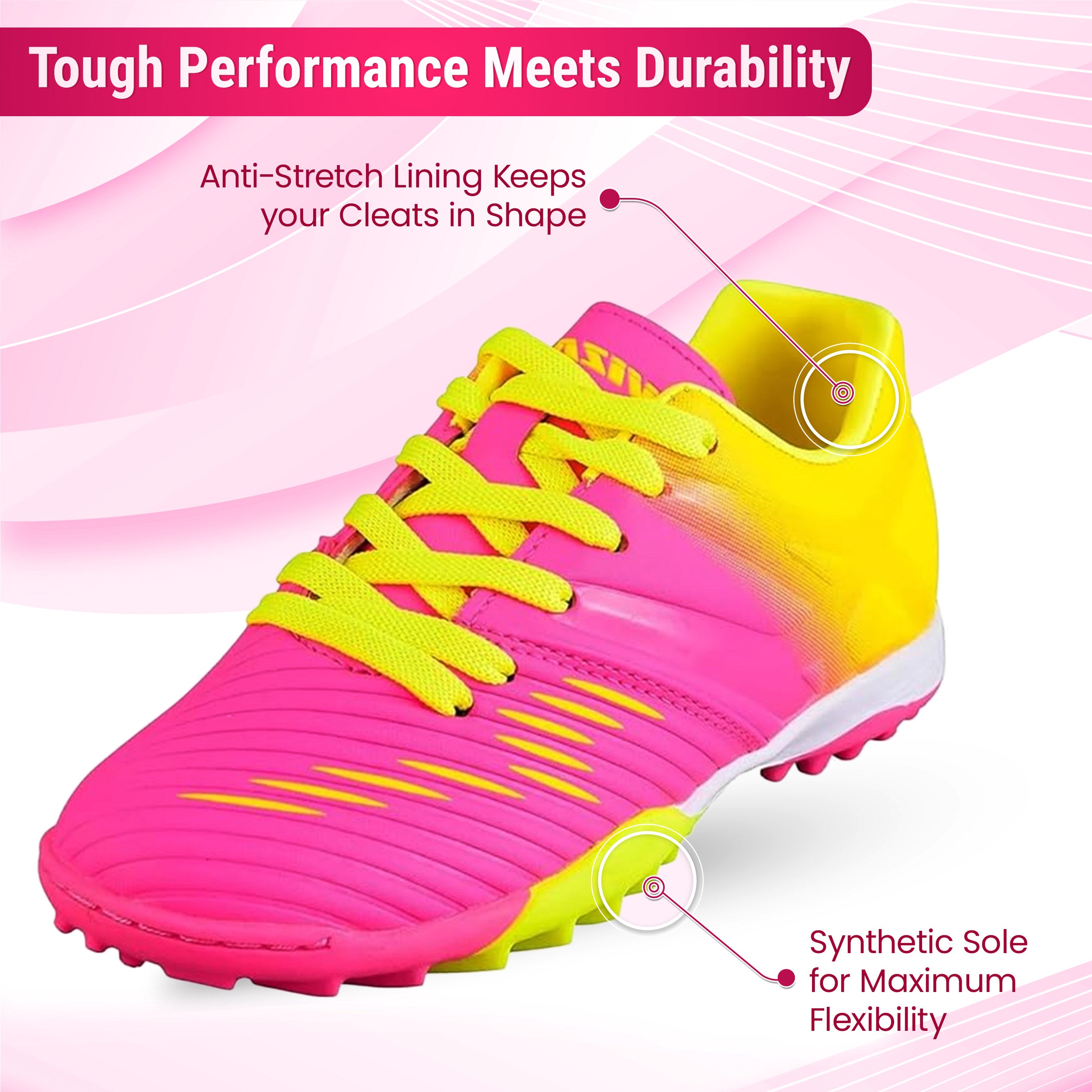 Liga Turf Soccer Shoes - Pink/Yellow