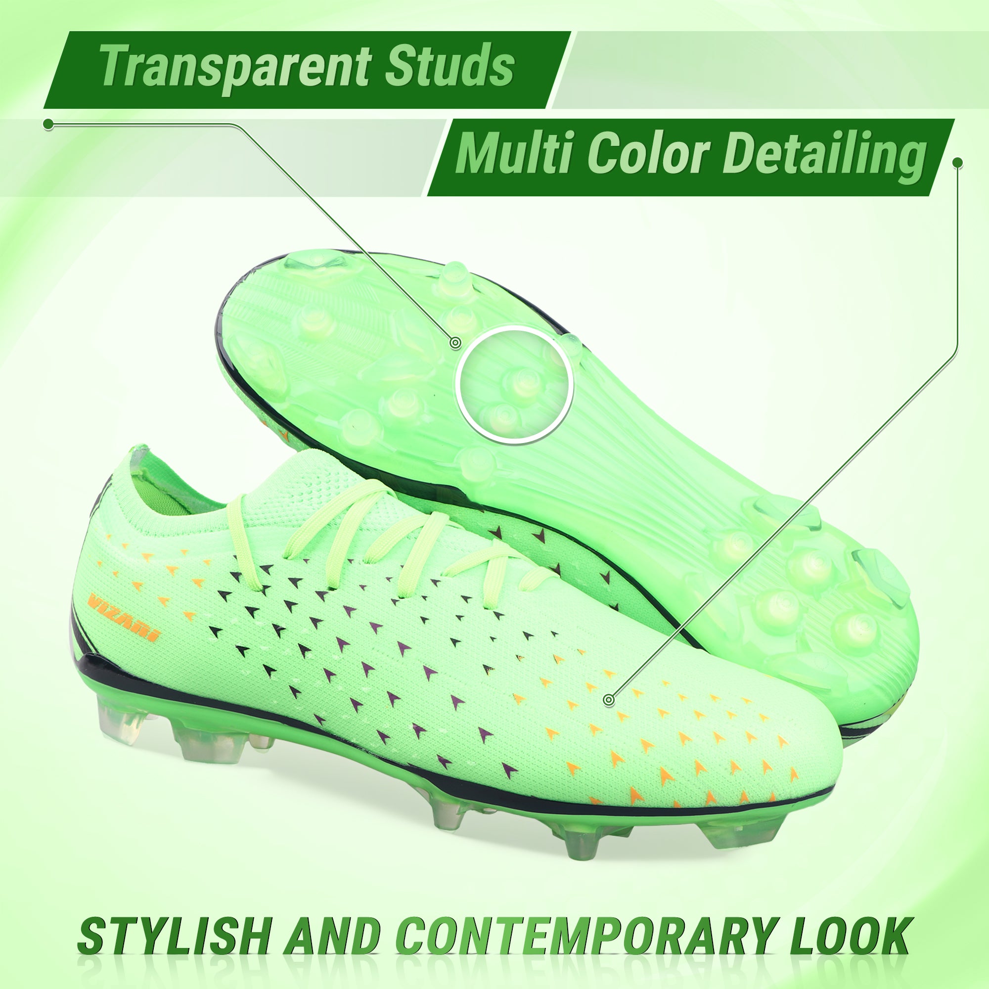 Tioga Adult Firm Ground Soccer Cleats - Lime