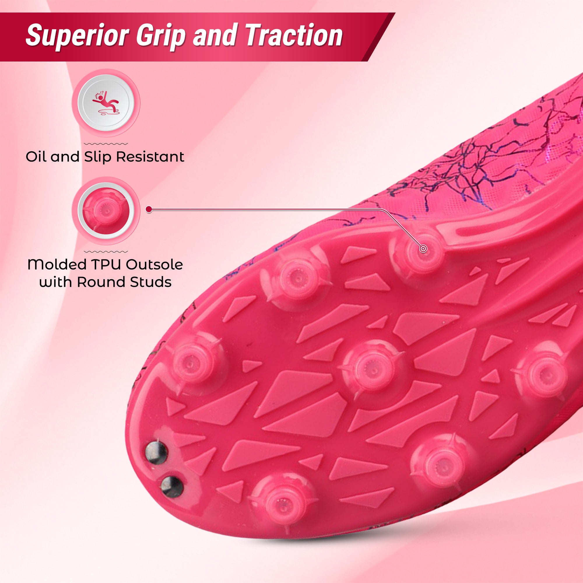 Zodiac JR. Firm Ground Soccer Shoes -Pink