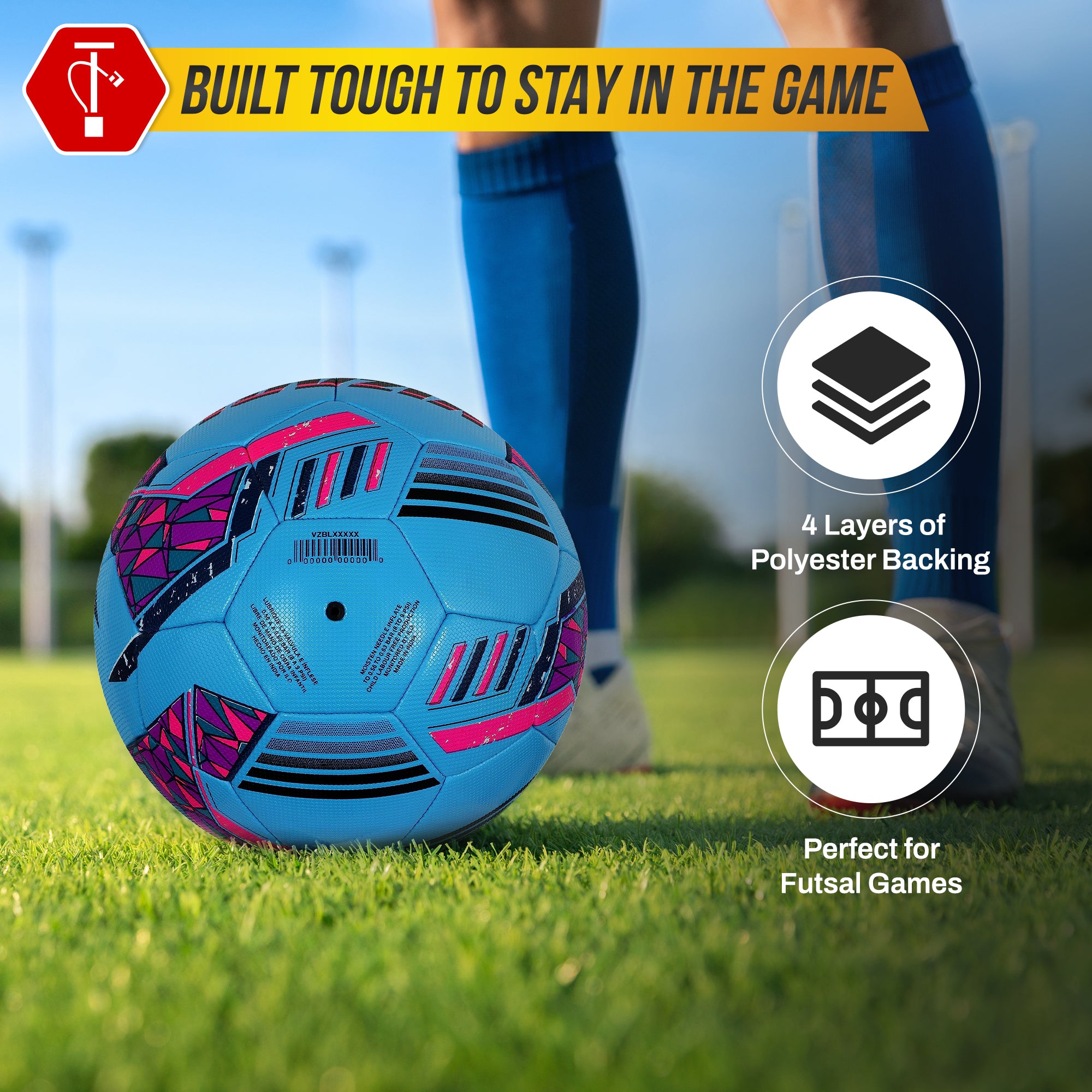 Reflect Pro Premium Indoor Soccer Ball-Sky Blue