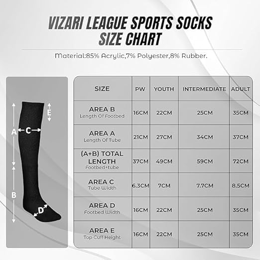 Vizari League Multi-Colored Socks Combo | Sweat Wicking Socks (Pack of 3) - Adult