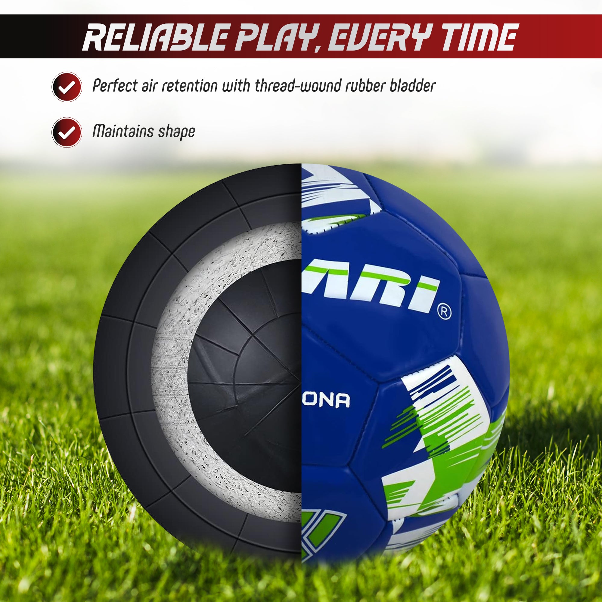 Verona Soccer Ball-Blue/White/Green