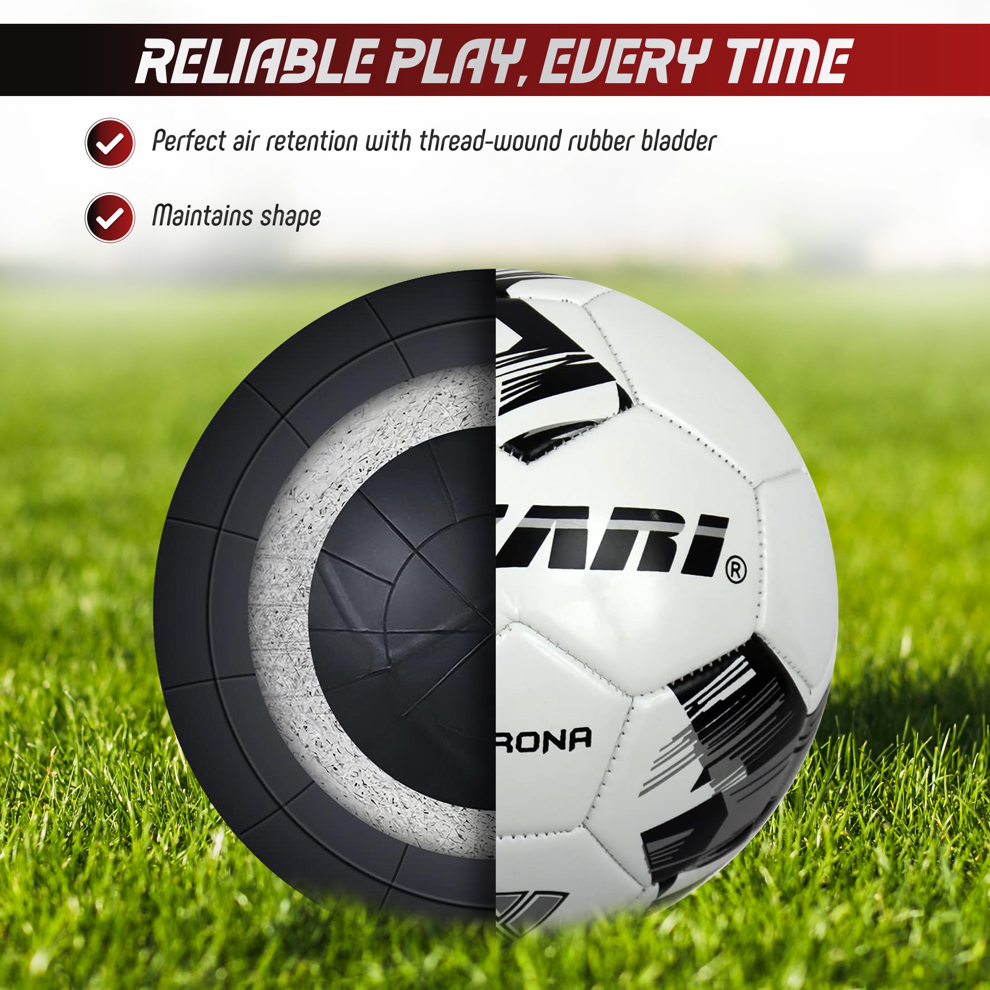 Verona Soccer Ball-White/Silver/Black