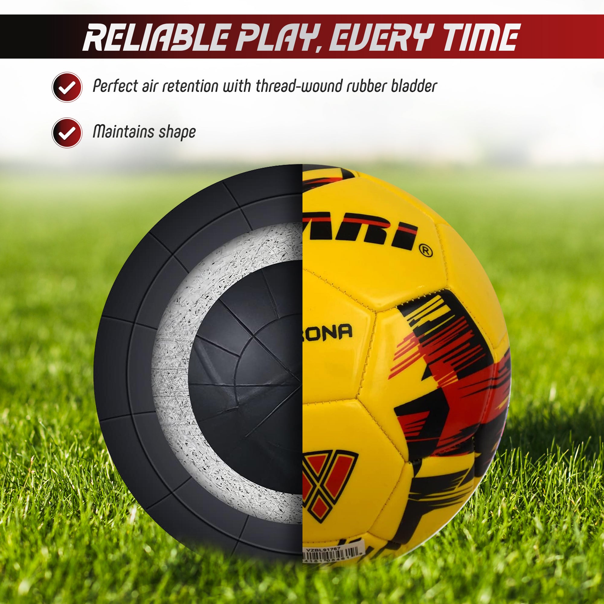 Verona Soccer Ball-Yellow/Black/Red