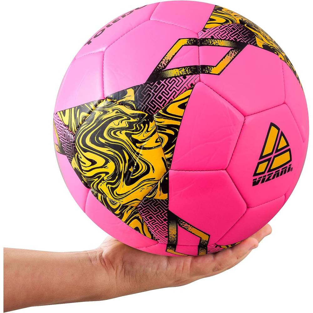 Toledo Soccer Ball For Kids And Adults - Pink/Neon Yellow