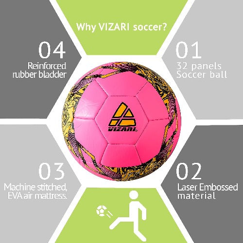 Toledo Soccer Ball-Pink/Neon Yellow